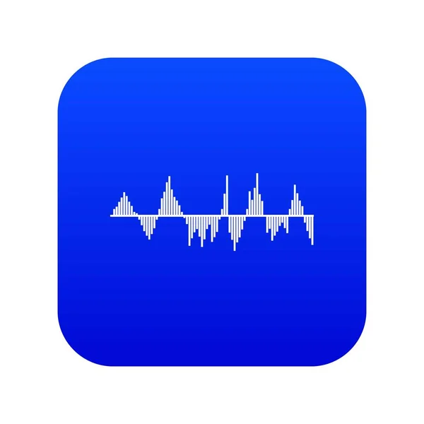 Ikona technologie zvukového digitálního ekvalizéru digitální modrá — Stockový vektor