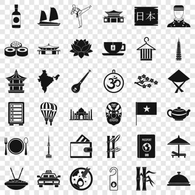 Yiyecek çanak simgeler kümesi, basit tarzı