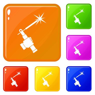 El simgeler MiG kaynak meşale vektör renk seti