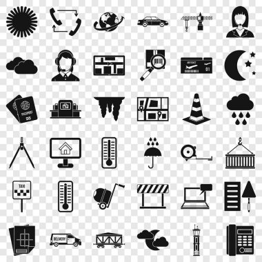 Profesyonel Dağıtıcı Icons set, basit tarzı