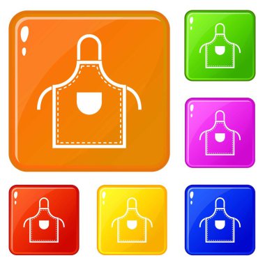 Kaynak apron simgeleri vektör renk seti