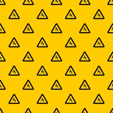 Deer trafik uyarı işareti desen vektör