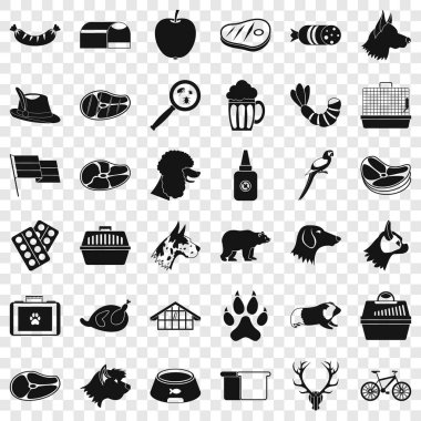 Akıllı köpek Icons set, basit tarzı