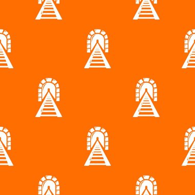 Demiryolu tünel desen vektör turuncu