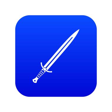 Uzun kılıç simgesi dijital mavi