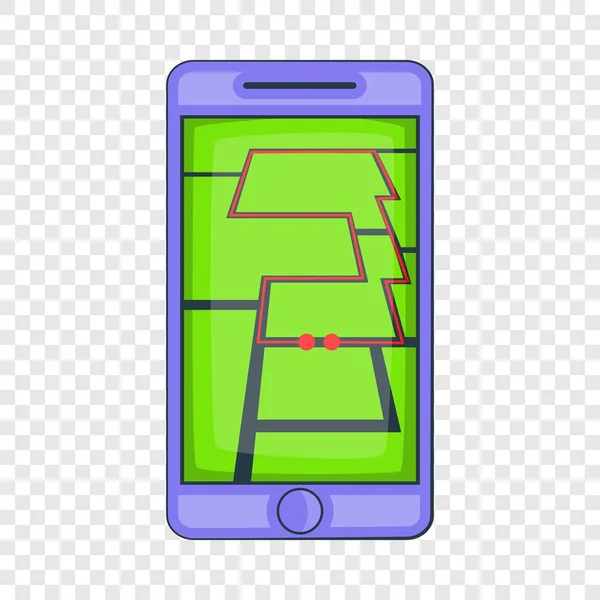 Mobiele telefoon met sport app pictogram, cartoon stijl — Stockvector