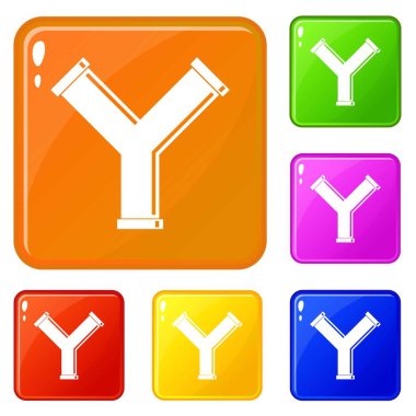 Form Y harfi simgeleri eklem borusu vektör rengini ayarlayın