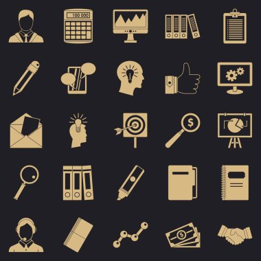 Finansman Icons set, basit tarzı