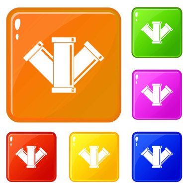 Kanalizasyon simgeleri vektör rengini ayarlamak