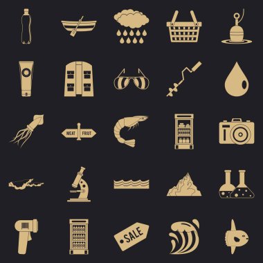 Yengeç Icons set, basit tarzı