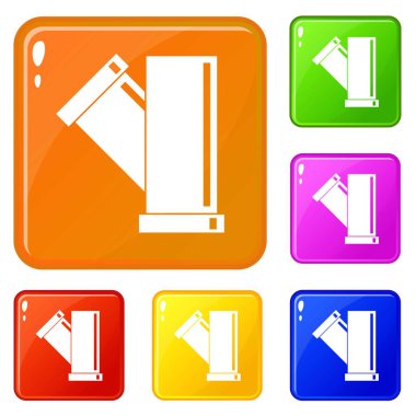 Tee montaj boru simgeleri vektör renk ayarlamak