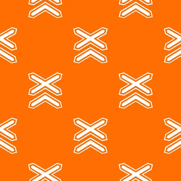 İki hat olmayan bariyer Demiryolları desen vektör turuncu — Stok Vektör