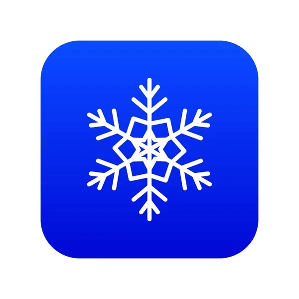 Schneeflockensymbol digital blau — Stockvektor