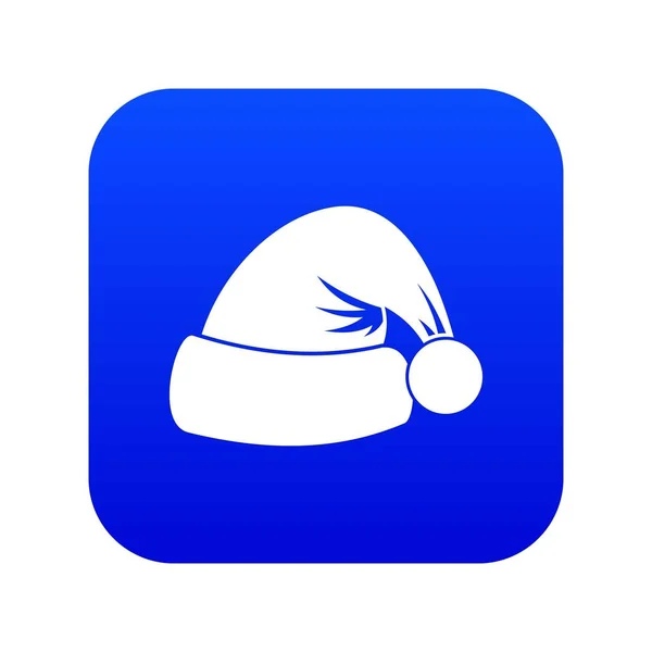 Weihnachtsmann Hut Symbol digital blau — Stockvektor