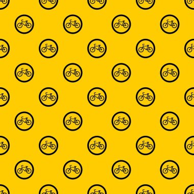 Bisikletle seyahat etmek trafik işareti desen vektörü yasaktır