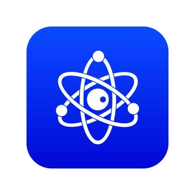 Atom modeli simgesi dijital mavi
