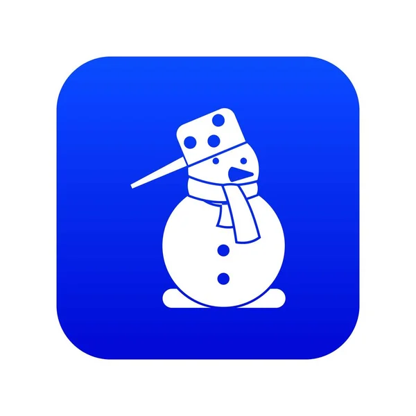 Snowman ikona digitální modř — Stockový vektor