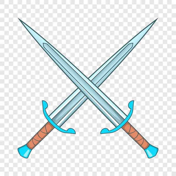 Korsade svärd ikon, tecknad stil — Stock vektor