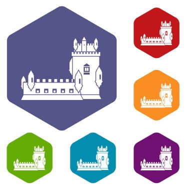 Tarih kale simgeleri vektör hexahedron