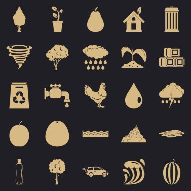 Saf su Icons set, basit tarzı