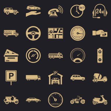 Park Icons set, basit tarzı