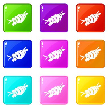 Ratsnake simgeleri 9 renk koleksiyonu ayarlayın