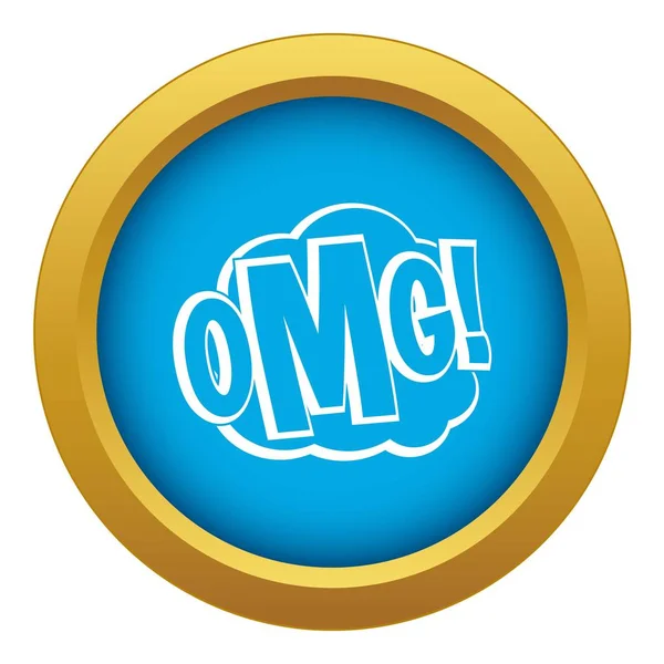 OMG, komische tekst toespraak bubble icon blauwe vector geïsoleerd — Stockvector