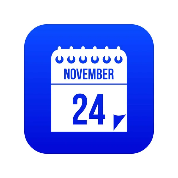 24 noviembre calendario icono digital azul — Vector de stock