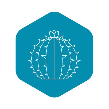 Çiçekli kaktüs simgesi, anahat stili