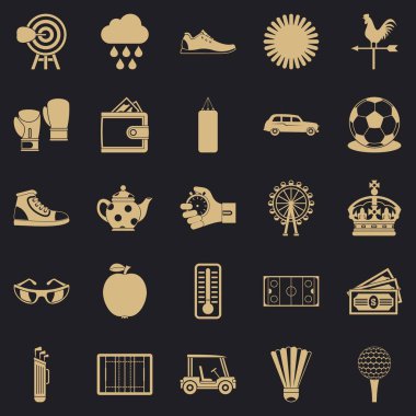 Golf Icons set, basit tarzı