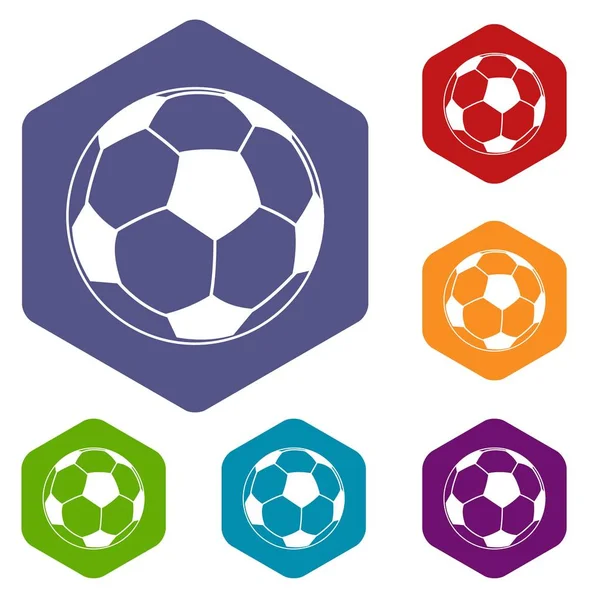 Fußball-Ikonen-Vektor-Hexaeder — Stockvektor