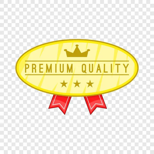 Icono de etiqueta de calidad premium, estilo de dibujos animados — Archivo Imágenes Vectoriales