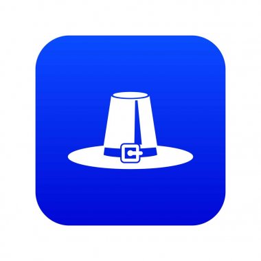 Hacı şapka simgesi dijital mavi