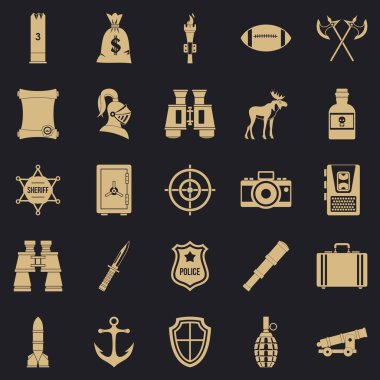 Silah Icons set, basit tarzı