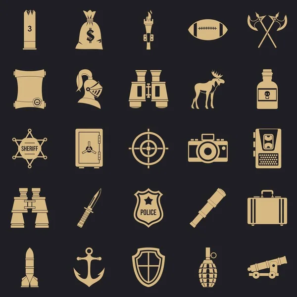 Conjunto de iconos de armas, estilo simple — Vector de stock
