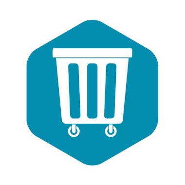 Açık plastik çöp tenekesi simgesine, basit tarzı