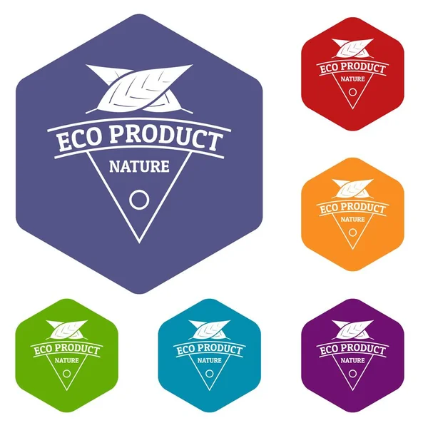 Eco producto iconos vector hexaedro — Archivo Imágenes Vectoriales