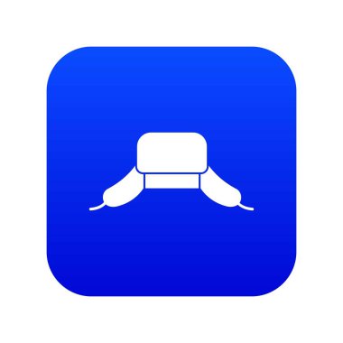 Kulak kapakları simgesi dijital mavi şapka