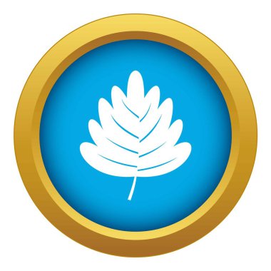 Alıç yaprağı simgesi mavi vektör izole