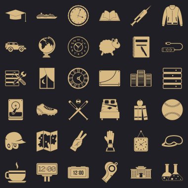 Zaman Icons set, basit tarzı