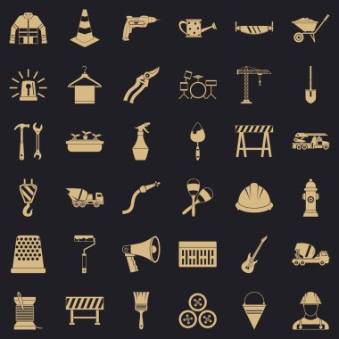 Aracı Icons set, basit tarzı