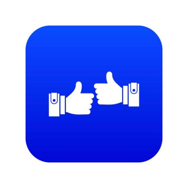 Erkek elleri Ok simgesini dijital mavi gösteriyor