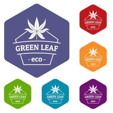 Eko gıda simgeler vektör altı yüzlü