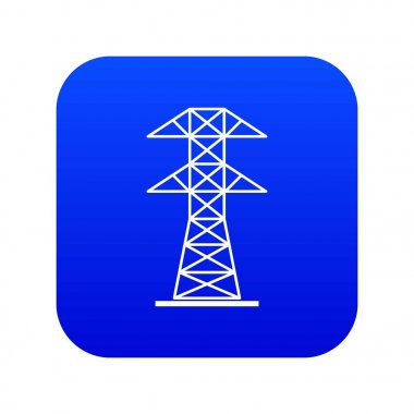 Yüksek gerilim kulesi simgesi dijital mavi