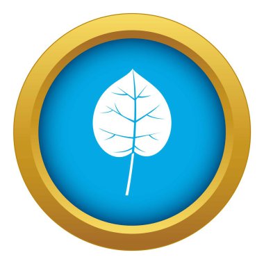 Ihlamur yaprağı simgesi mavi vektör izole