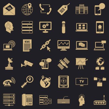 Smartphone Icons set, basit tarzı