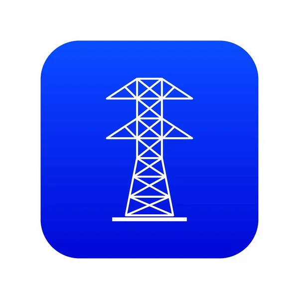 Hoogspannings toren pictogram Digitaal blauw — Stockvector