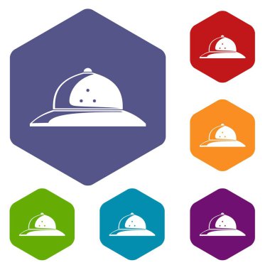 Mantar kask simgeleri vektör hexahedron