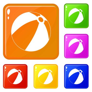 Çocuklar için top simgeler vektör renk ayarlamak oynamak için