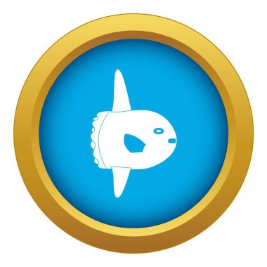 Küçük balık simgesi mavi vektör izole